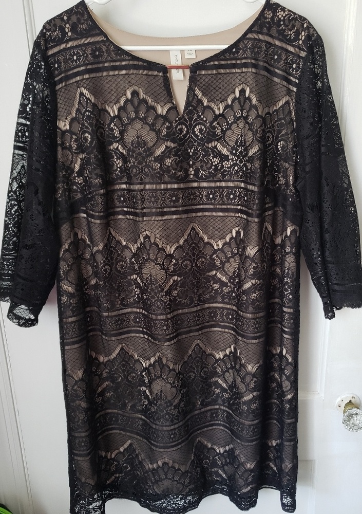 Tacera Black Lace Dress (2X)